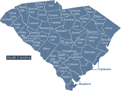 South Carolina Real Estate Map